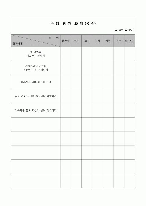(운영) 수행 평가 과제(국어)