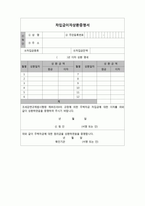 (연말정산) [2006년 연말정산] 차입금이자상환증명서