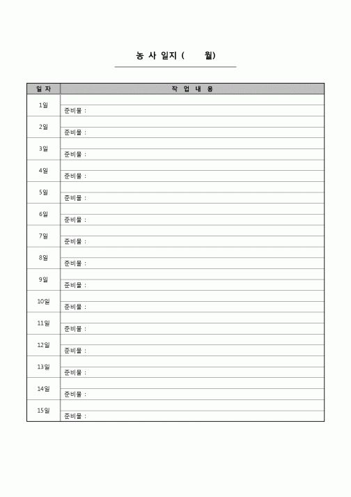 (기타)  농사일지(월별)