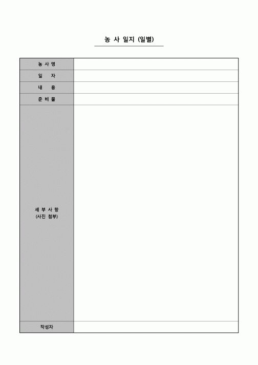 (기타)  농사일지(일별)